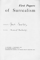 First Papers
of Surrealism catalogue