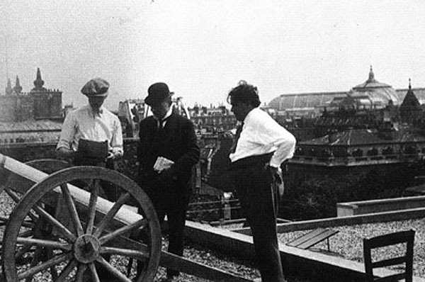 Clair, Satie, and Picabia during the filming of Entr'acte;1924