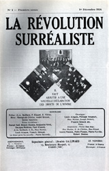 Umschlag der Zeitschrift, La Révolution
Surréaliste No. 1