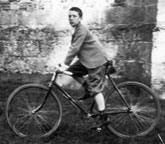 Duchamp riding
on the Bicycle