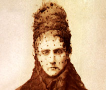 Woman veiled in antique lace