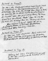 Thomas Hirschhorn’s handwritten response
